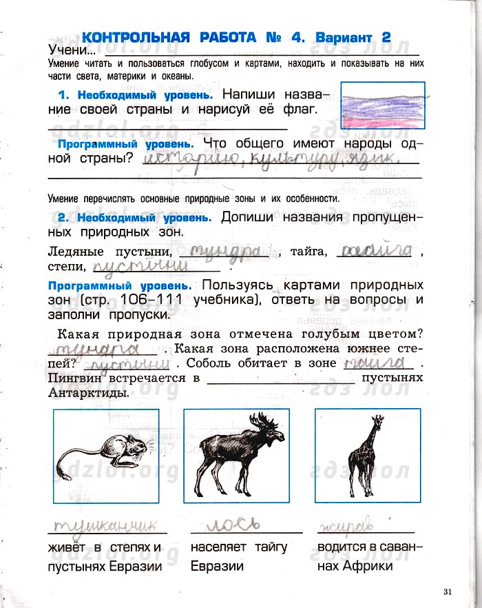 Гдз: окружающий мир 4 класс плешаков - проверочные работы