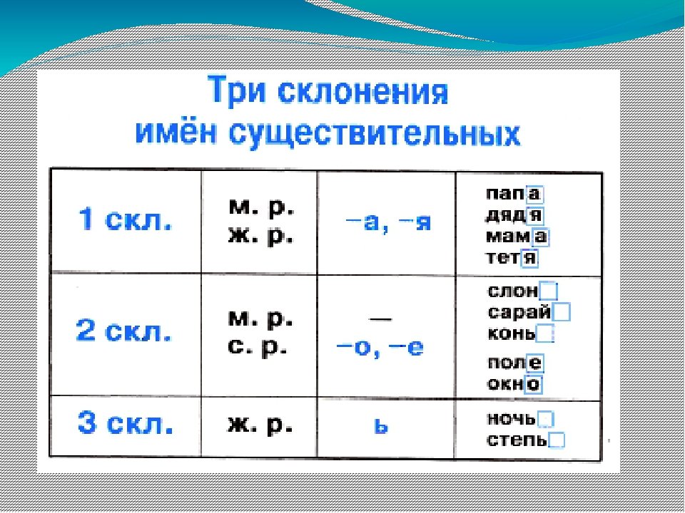 Проверочная работа по русскому языку 4 класс: склонение имен существительных – наумёнок