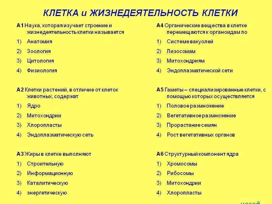 Биология – наука о живой природе (тест, ответы) — 5 класс