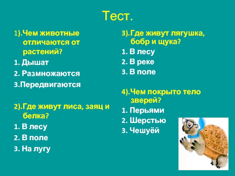 Методы исследования, применяемые в биологии (тест, ответы) — 5 класс