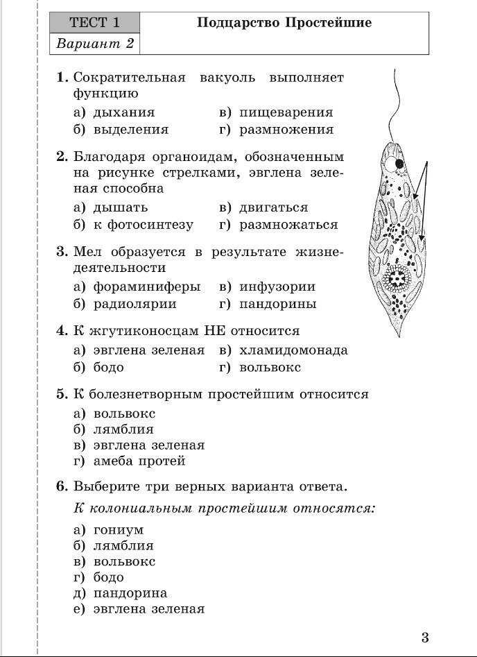 Тест по биологии живой организм. наука о живой природе для 5 класса