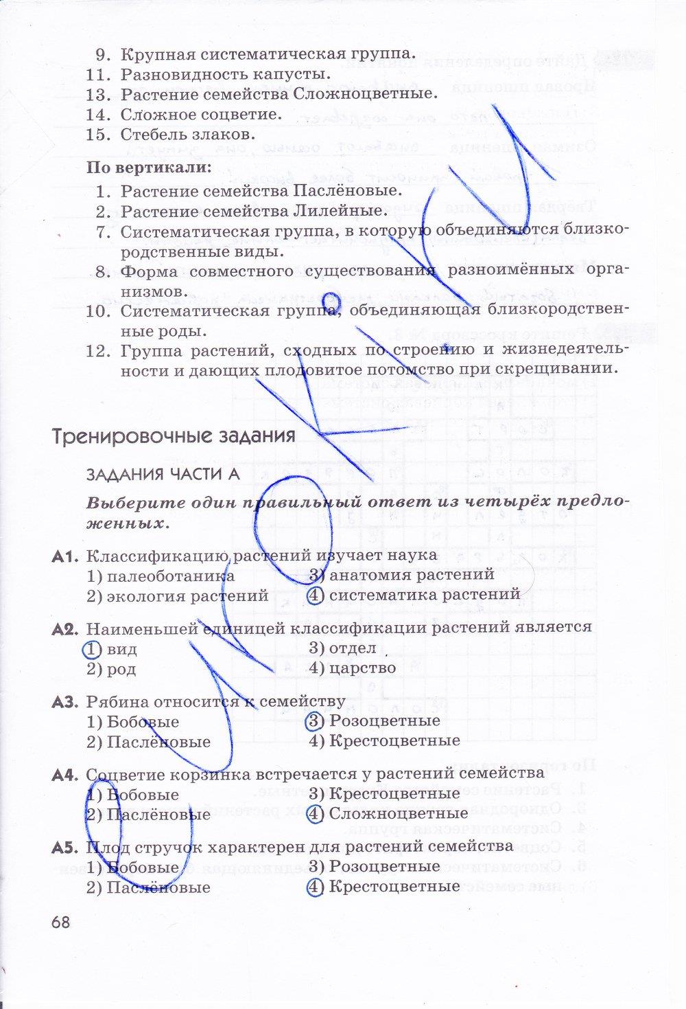 Гдз рф - готовые ответы по биологии для 5 класса рабочая тетрадь сонин н.и. сфера жизни  дрофа