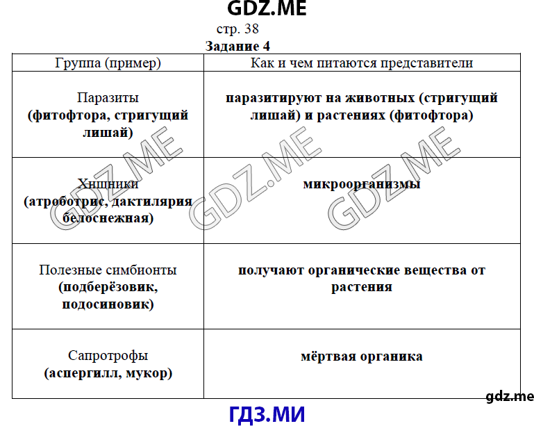Гдз и решебник биология 5 класс пасечник - рабочая тетрадь